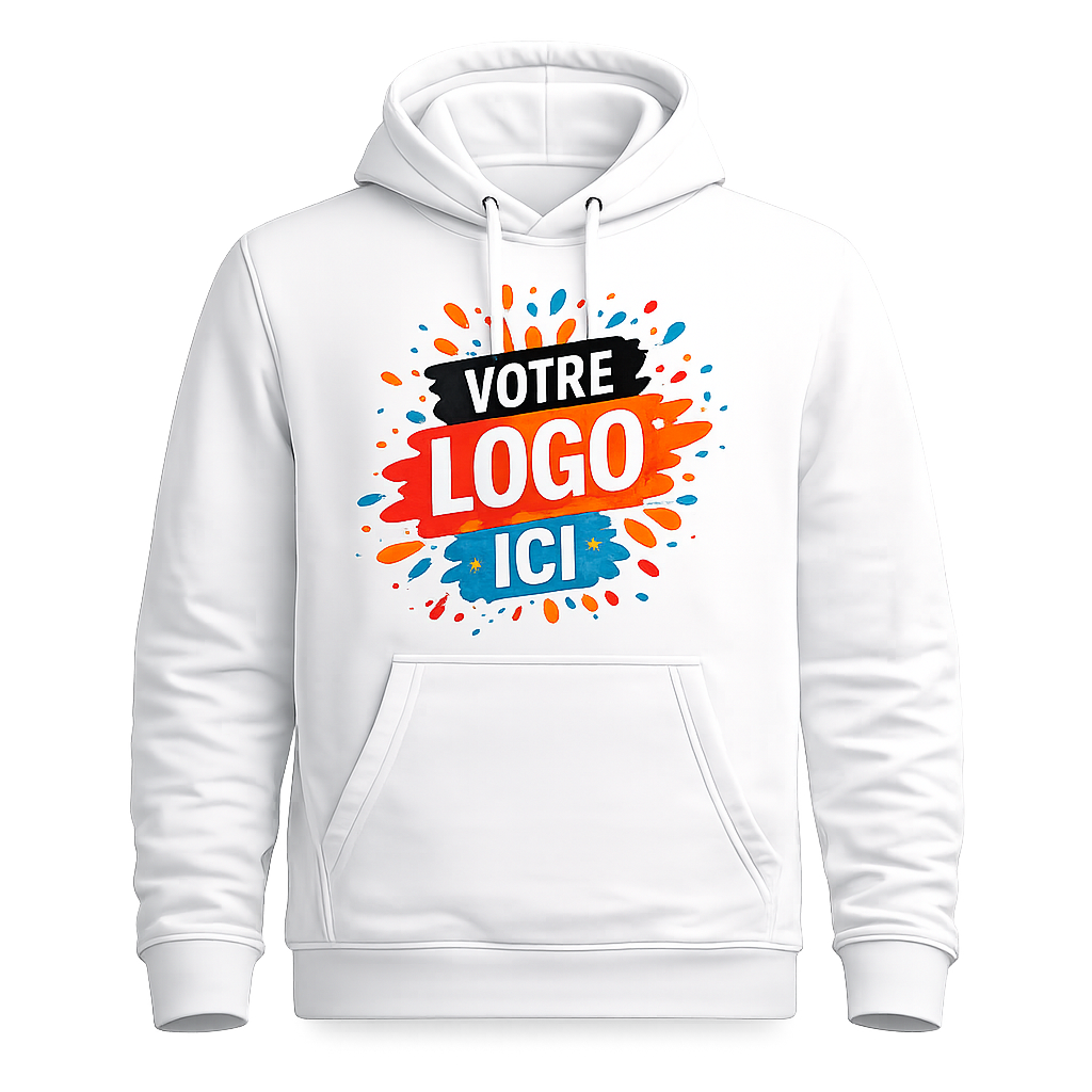 Sweat à capuche personnalisé - Blanc